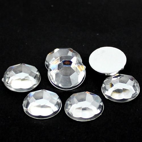 MajorCrafts® 40pcs 18mm Large Crystal Clear Flat Back Thick & Shiny Taiwan Acrylic Rhinestones