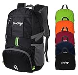 EcoCity Ultra-light 30L Ripstop Water Resistant Foldable Hiking Daypacks Travel Backpacks for Camping Hiking Trekking Mountain Climbing BP0109B1 (Black, 30L)