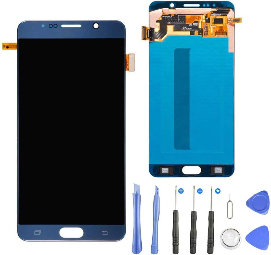 TOVE LCD Screen Display Touch Screen Digitizer Frame Assembly for Samsung Galaxy Note 5 N920 N920A N920T N920V N920P N920R4 N920F Replacement,Repair Tool Kit(Dark Blue)