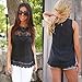 OVERMAL Women Summer Vest Top Sleeveless Blouse Casual Tank Tops Shirt Lace ( L, Black)