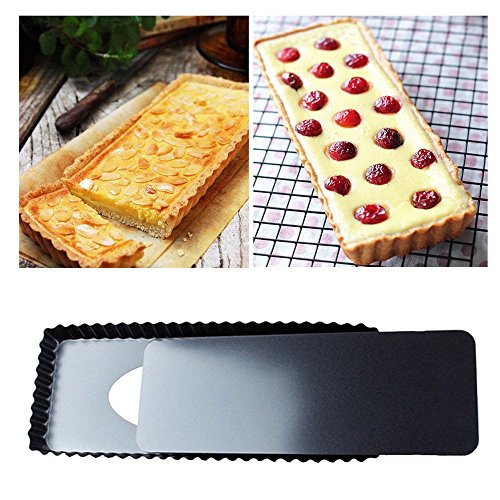 Lautechco 14-inch Non-Stick Quiche Pan (Rectangle) With Removable Bottom