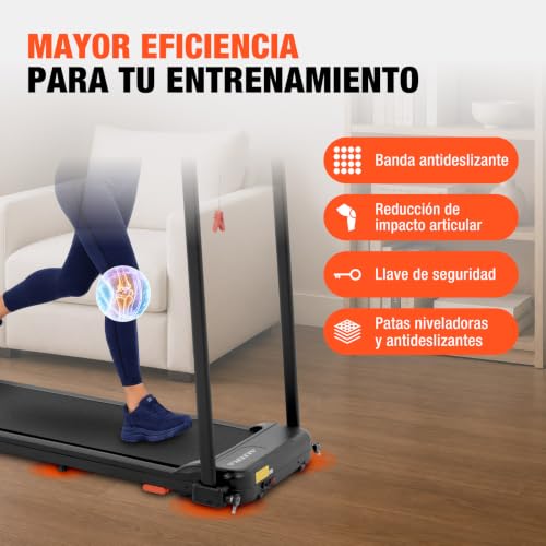 Altera Road - Caminadora Eléctrica con Bluetooth 2.75 HP | Negro, 120 kg, Velocidad 1-10 km/h, Bluetooth, Inclinación Manual 2 Niveles, Banda 104 x 38 cm, Compatible con Apps Fitness