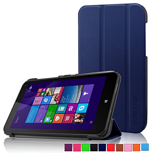 Infiland Tri-Fold Ultra Slim Shell Leather Case Fit Cover For HP Stream 8 Windows 8.1 Tablet (Only Fit for HP Stream 8 , Not Fit for HP Stream 7) ,Navy
