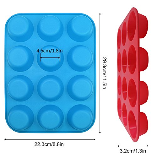 2 12+Cup+Silicone+Cupcake+YuCool+Non+stick