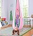 HearthSong HugglePod Original Indoor or Outdoor Kids' Canvas Hanging Chair with Cushion, 55