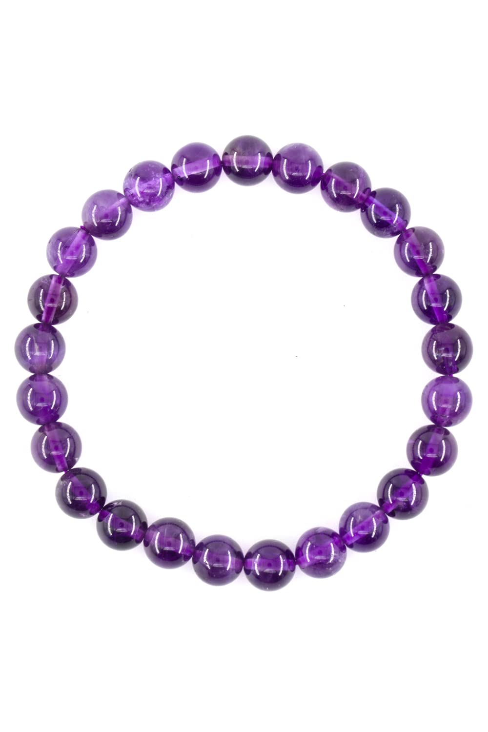 Ouubuuy Amethyst Crystal Beads Bracelet 8mm Natural Gemstone Beaded Bracelets Healing Crystal Bracelet for Women Mothers Day Gifts