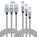 Frieso LLL78 3'/6'/10' Lightning Cable Nylon USB Cord Charging Cable for Iphone7,7plus,SE,6s,6s Plus,6plus,6,5s 5c 5,Ipad Mini,Air,Ipad5,iPod, Extra Long, Gray