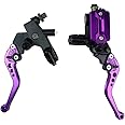 HARIFOGER Universal Motorcycle 7/8" 22mm Brake Master Cylinder Reservoir Handlebar Clutch Lever CNC Left & Right Set Compatible with Honda Kawasaki Suzuki Yamaha Purple