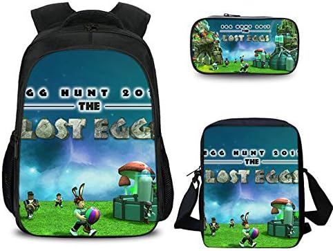 Roblox Backpack with Pencil Case & Satchel, Game Fans Gift, Student Bookbag Laptop Backpack Travel Computer Bag for Teens (Color 8)