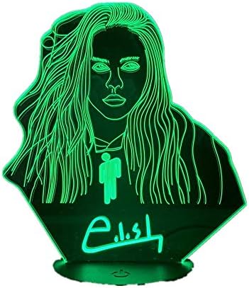 wangZJ 3D Illusion Lamp/ 7 Changing Colors Touch Night Light/Baby Bedroom Decoration/Children Gift/Billie Eilish [Energy Class A++]