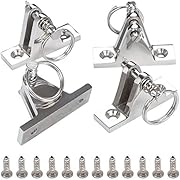 VTurboWay 4 Pack Bimini Top Deck Hinge with Pin and Ring, 316 Stainless Steel, Free Installation Screws