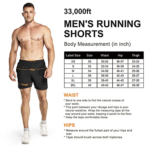 33,000ft Men's 2 in 1 Running Shorts with Phone Pocket, Lightweight