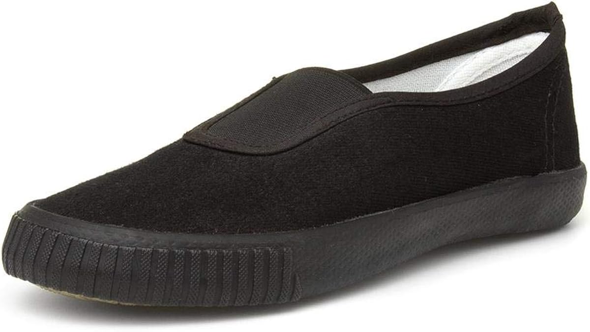 Walkright Gusset School Plimsoll in Black Amazon.co.uk Shoes & Bags
