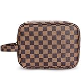 ADCOOG Makeup Bag Portable Cosmetic Bags Retro Cosmetic Pouch Toiletry Travel Organizer for Women, Cosmetics, Make Up Tools, Toiletries,Brown