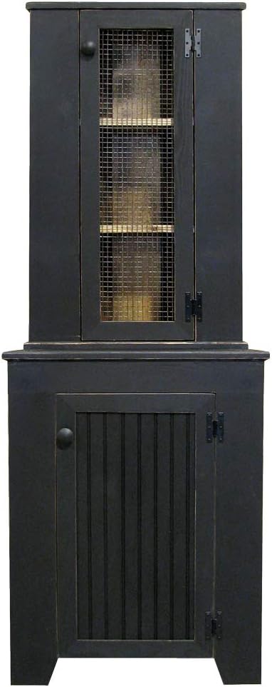 Corner Jelly Cupboard Hutch Set Old Black Kitchen Dining Amazon Com