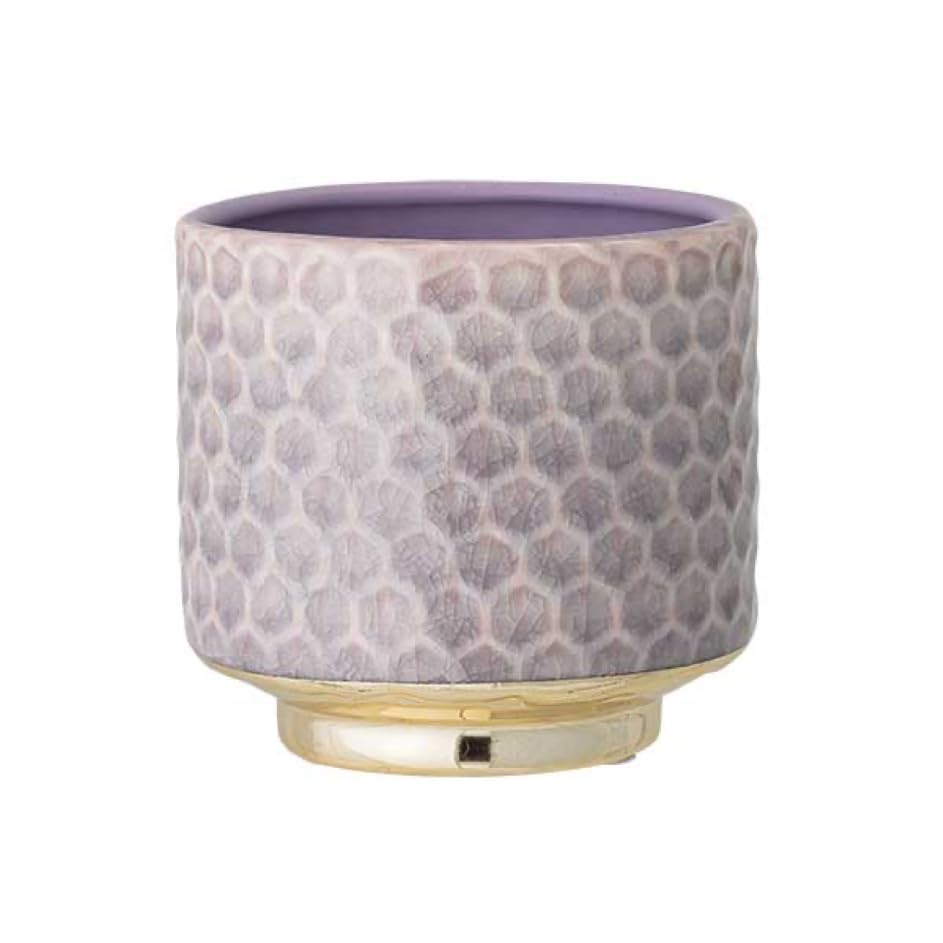 Nordring Ceramic Flower Pot Goldy - colorful Planter, Pot for plants, sukkulents Size S (10 cm ø) Dia 4-1/8", Stoneware, mauve