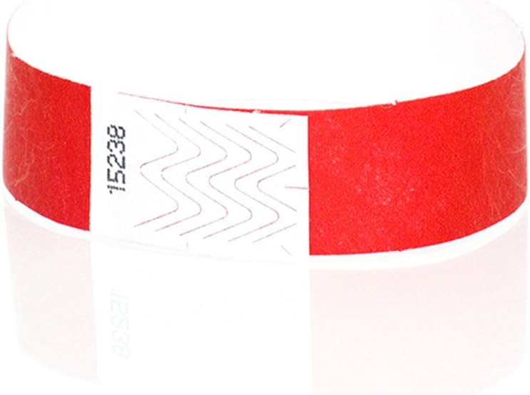 Wristband Giant 3/4" Tyvek Wristbands 100 Pack Event Identification Bands (Red)