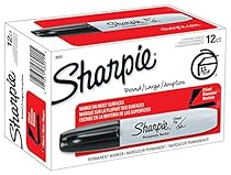 Sharpie Permanent Markers, Chisel Tip, Black, 12-Count