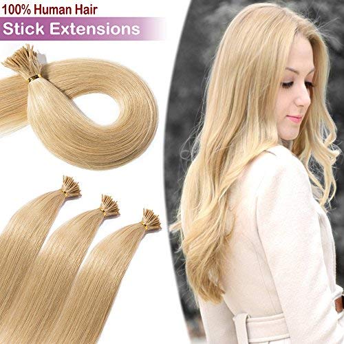 Elailite 20 Inch Natural Blonde 20 Pre Bonded I Tip Fusion Hair