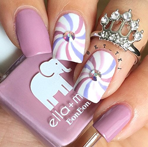 Lollipop Stencils Nail Vinyls By Twinkled T - 1 Sheet of 16 Stencils