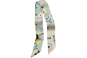 JERLA 100% Mulberry silk Scarf Head Hair Ribbon Handbag Handle wrap Tie Bundle Neckerchief Scarf for women