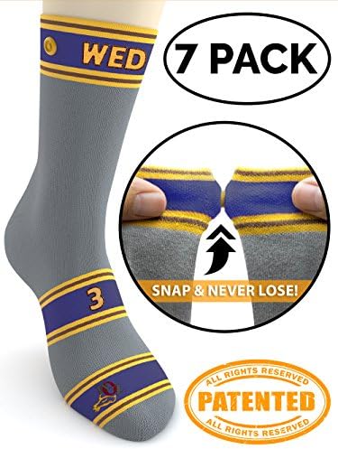 ZOM Man Fashion Dress Socks 7 pk: Multi Patterns, Patented Snap Keep Pairs M-11