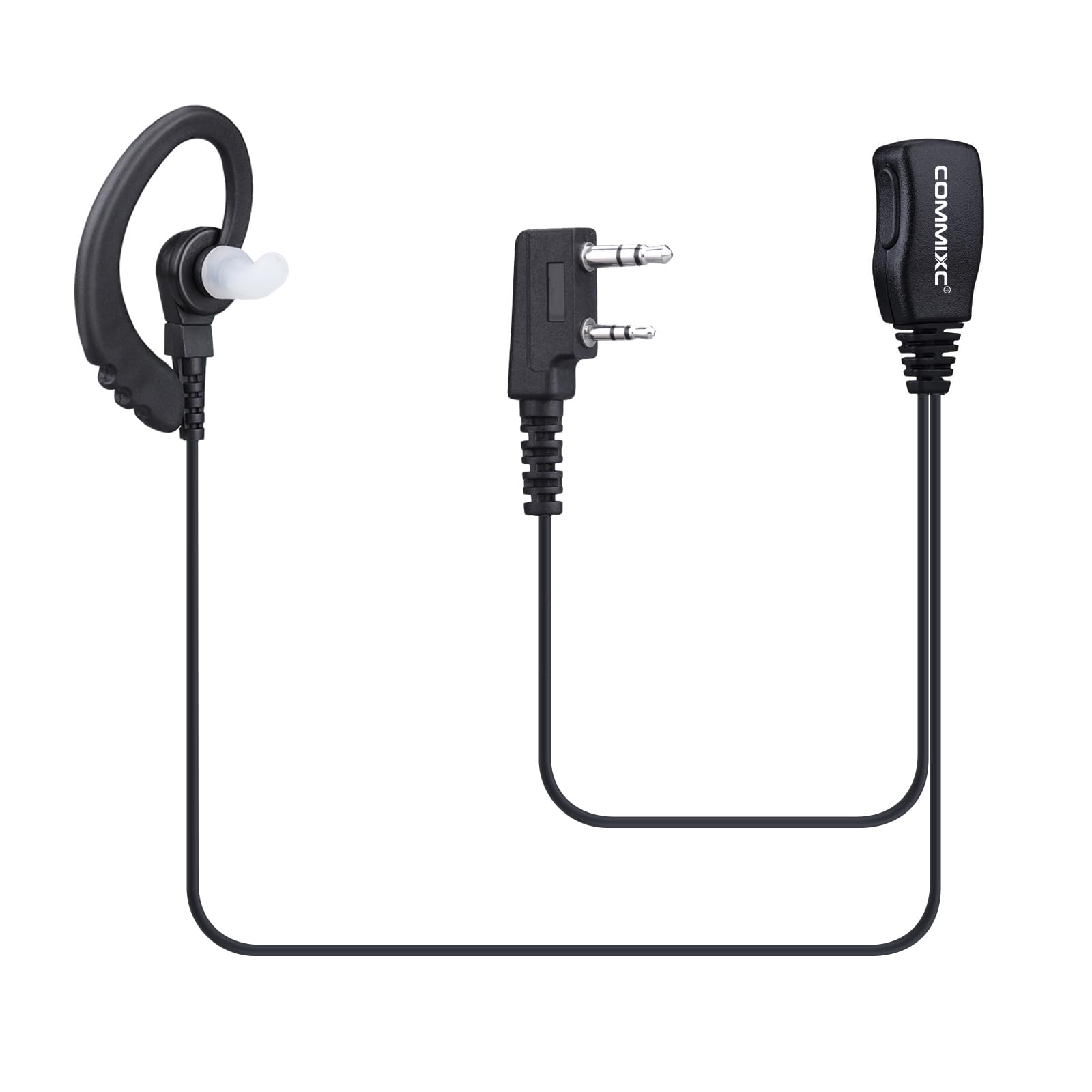 Photo 1 of COMMIXC 2-Pack Two Way Radio Headset with Mic PTT, 3.5mm+2.5mm 2 Pins Walkie Talkie Earpiece, Compatible with Kenwood ProTalk FreeTalk Bao Feng Walkie Talkies