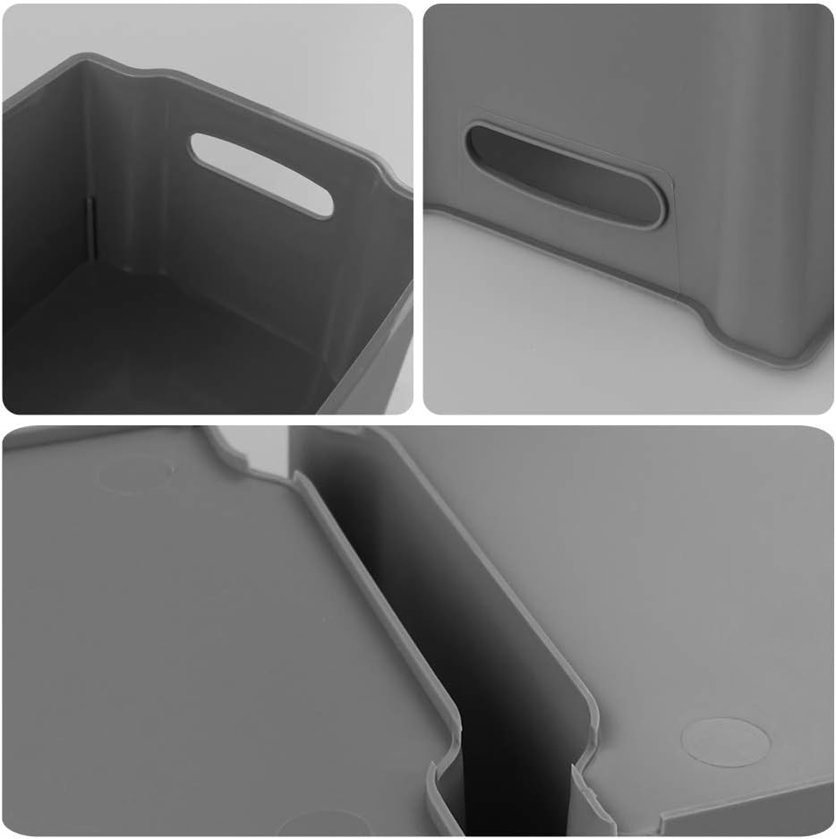 Zerdyne Set of 4 Plastic Storage Cube, Foldable Storage Cubes Basket, Gray - Image 4