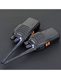 Walkie Talkies recargables Funkprofi, paquete de 4 UHF de largo alcance 400 470 MHz Radio de dos vías de 16 canales con batería de ión de litio, cargador y auricular