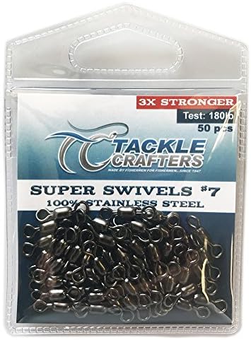 Tackle Crafters Super Swivels 100% Stainless Steel Fishing Swivels, Saltwater Fishing Swivels, Swivels for Fishing