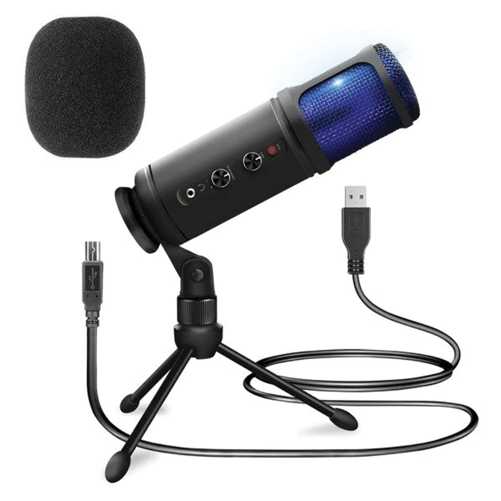 Computer Desktop Microphone - Streaming & PRO Audio Recording Mic with Tripod Stand, Easy USB Plug-and-Play (for Podcast Recording, Streaming, Gaming)