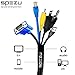 SPEZU Cable Management Sleeve - Velcro Cord Organizer to Wrap & Protect Wires - Two 20 Inches Wire Organizer