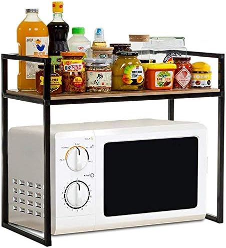 GOG Foldable Portable Multifunction Folding Shopping Cart,Closet Organizers Kitchen Storage Shelf Corner Regal Microwave Spice Storage Black, Iron, 3 Sturdy and Durable Sizes,40××38×39.5cm