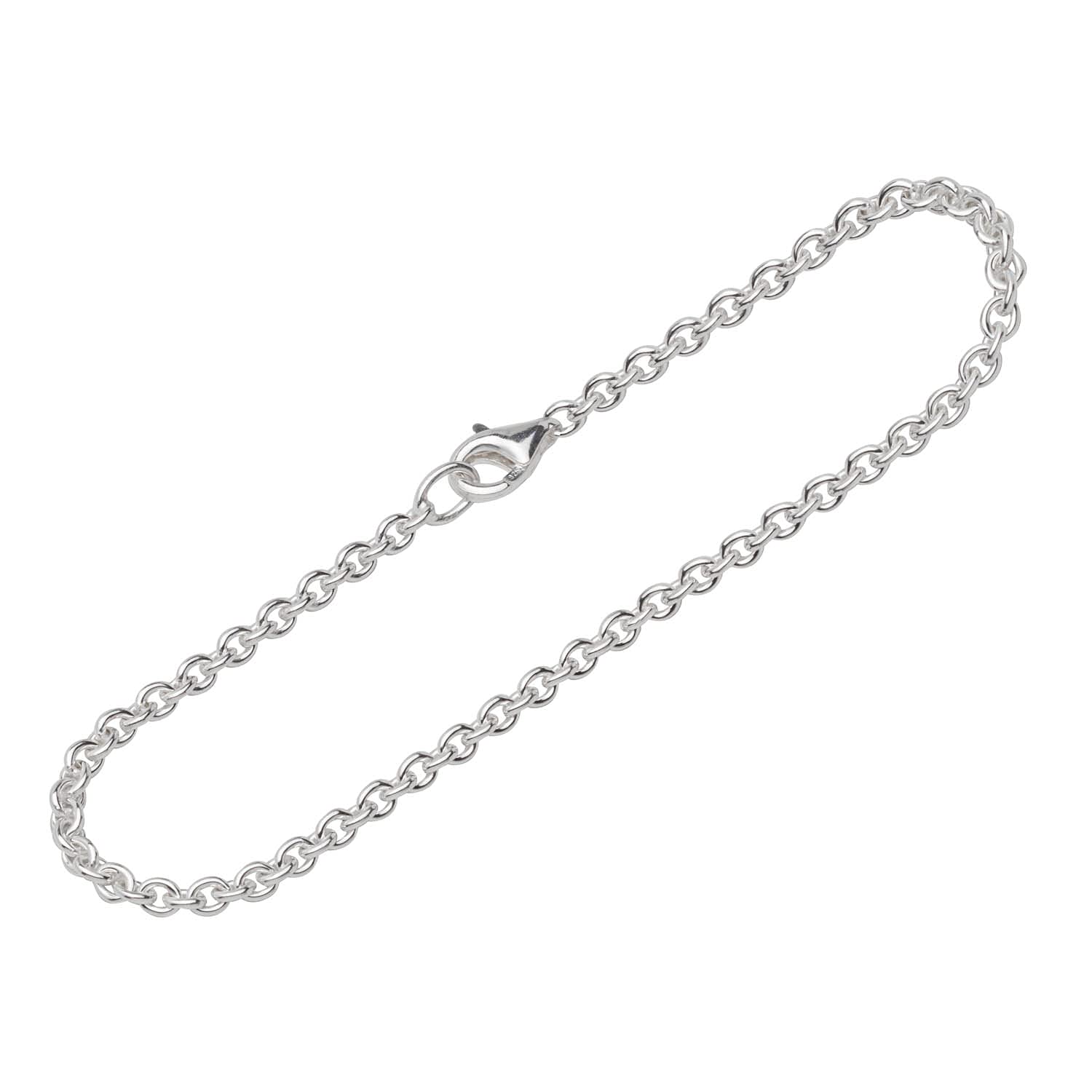 NKlaus bracelet 925 sterling silver 18,5cm anchorchain round mens bangle bracelet chain 12613