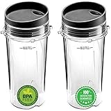 BLEND PRO Replacement For Ninja 16 Oz Cup Single Serve - For Nutri Ninja BL770 BL780 BL660 Blender (2-Pack)
