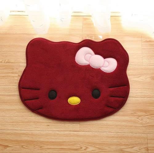 New Cute 40x50cm Hello Kitty Anti-Slip Bath Mat Flannel Bedroom Carpet for Living Room Kitchen Soft Rugs Doormat- Hunter Green Bathroom Rugs- Gray Bathroom Set