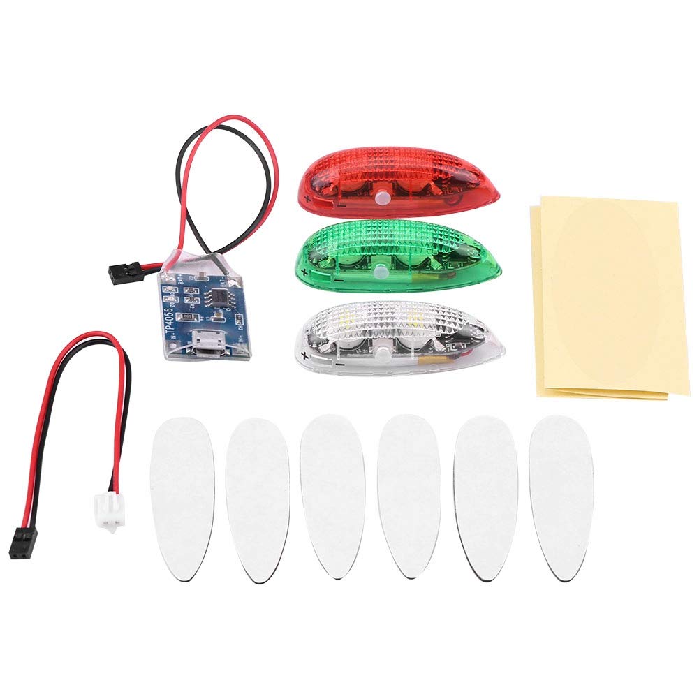 RC Drone LED Light Kit Wireless Red Green White LED Flash Lights for RC Fix Wing Aircraft Airplane Helicopter 3Pcs/Set