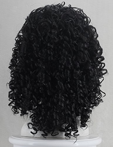 Angelaicos Unisex Wavy Halloween Costume Full Wig Long Dark Brown (Men's Wig)