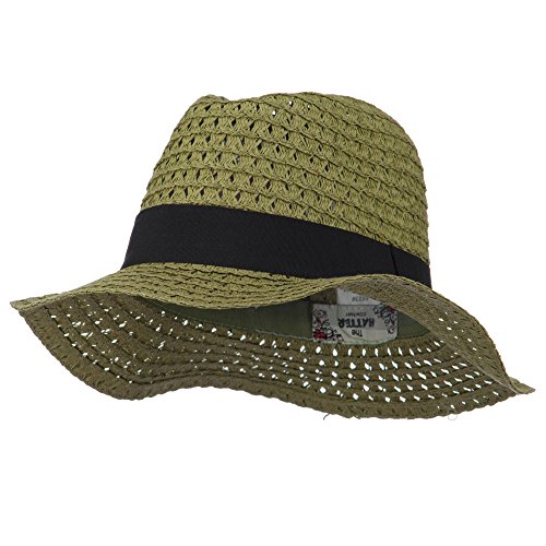Paper Crushable Panama Hat - Olive OSFM
