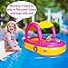 Baby Swim Float with Canopy, Car Shaped Inflatable Swimming Ring Boat with Sunshade for Boys Girls Toddler Infant Float for Pool Floating Cute Boat Summer Outdoor Play (Fit 3-36 Months, Maximum 44lb)