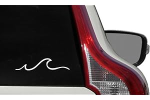 PANDORA STICKERS ARTS AND HOBBIES Wave Version 2 Car Die Cut Vinyl Decal Bumper Sticker for Car Truck Auto Windshield Wall Window Ipad Tablet MacBook Laptop Computer Home Custom and More (White)