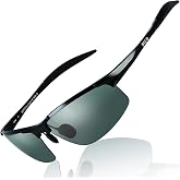 DUCO Mens Sports Polarized Sunglasses UV Protection Sunglasses for Men 8177 | Premium Al-Mg Frame&ndash;Lightweight, Sturdy, Anti-Slip, Wrap-Around, Polarized Lenses Cut Glare For Driving, Fishing, Hiking