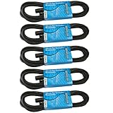 MCSPROAUDIO 110 ohm 3 Pin DMX Lighting Cable (15 ft, 5 Cable Pack)