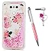 LG G6 Case,Liquid Glitter Case Bling Sparkle Shiny Flowing Moving Pink Love Hearts Cover Clear Ultral Slim Protective TPU Bumper with Stylus Pen Plug Dust for Girl ZSTVIVA - Red Rose Flowers