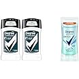 Degree Men and Women Antiperspirant Deodorant Bundle with 72-Hour Sweat & Odor Protection, MotionSense and Body Heat Activated Technologies, Black+White 2 Count 2.7 oz and Shower Clean 2.6 oz