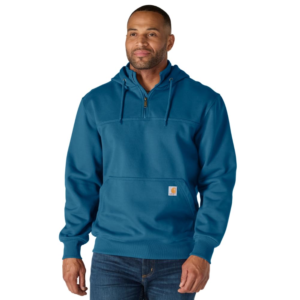Carhartt Men's Rain Defender Loose Fit Heavyweight Quarter-Zip Sweatshirt, Dark Tranquil Blue Heather, 4X-Large Image