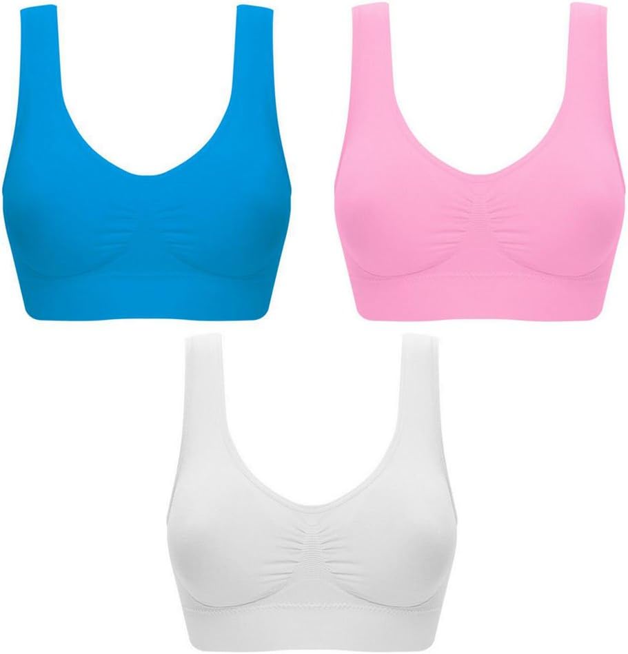 SZJH3 Pack of Simply Ultra Comfort Seamless Sport Style Bra with Removable Pads