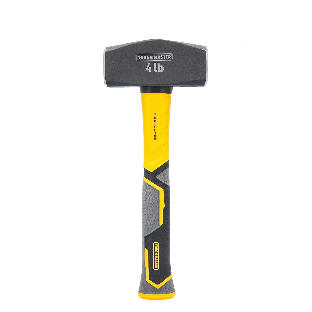 TOUGH MASTER Club Hammer 4.0lb 1.8 kg Heavy Duty C45 Forged Steel Head Fiberglass Shaft Non Slip Grip Shock-Absorbing Handle TPR Finish Long Handled Extra Large Club Hammer Demolition Construction