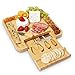 Organic Bamboo Charcuterie Board with a Pullout Drawer and Cutlery Set- The Ultimate Eco Friendly Serving Tray for Wine, Cheeses And Meats- Precise Craftsmanship