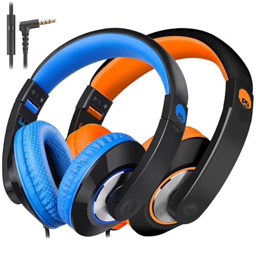 rockpapa Comfort+ Kinder-Kopfhörer mit Mikrofon, Over-Ear-Kopfhörer für Jungen und Mädchen, für Schule, Klassenzimmer, Laptop, PC, Computer, Tablet, S